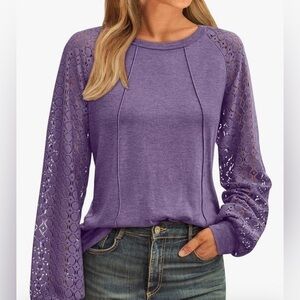 AUTOMET long sleeve 2X casual blouse NWT purple